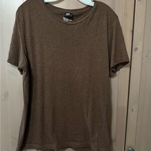 H&M Brown Crew Neck T-Shirt